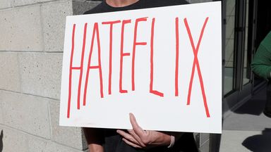 Dave Briggs, an American TV presenter, joined the protest outside Netflix's headquarters in California